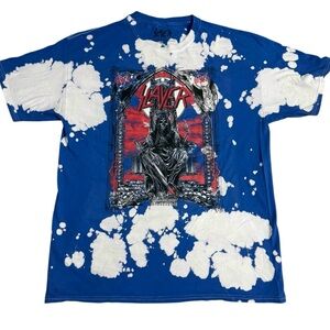 Slayer Blue Tie Dye Band Tee Graphic Tee